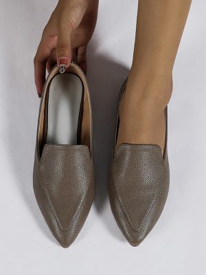 Comfortable Solid Color Pointed Flat Loafers for Women