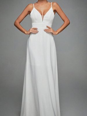 V-neck Strap Evening Dress Lace Backless Large Swing Dance Party Bridesmaid Dress