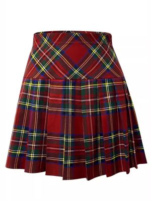 Women’s Stripe Pleated A-Line College Skirt