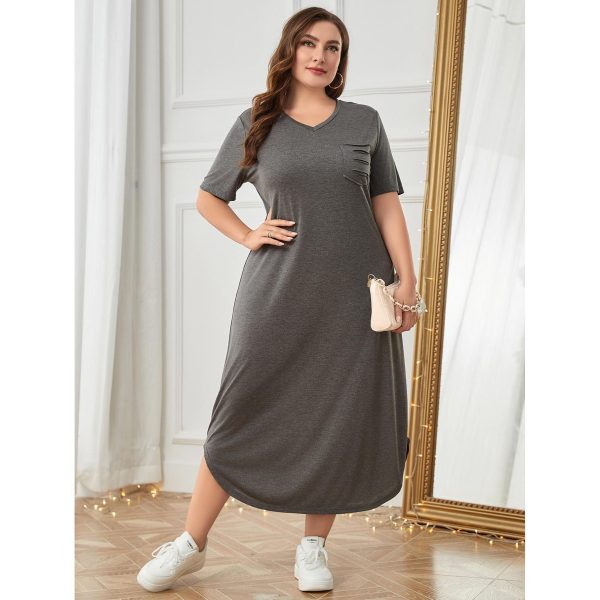 Plus Size Summer Loose Short Sleeve Nightdress for Women - Image 3