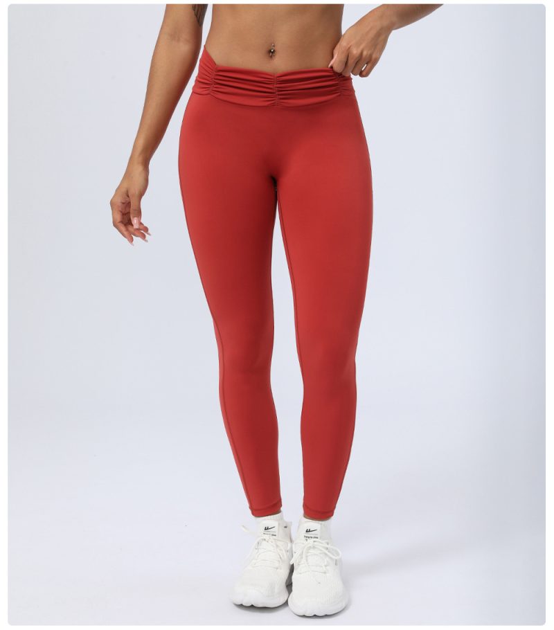 Nude Feel Pleated Yoga Ninth Pants for Women - Image 5