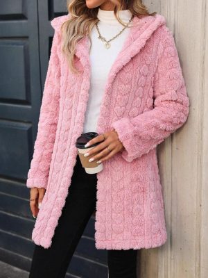 Hooded Mid-Length Casual Cardigan Jacket for Women