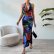 Printed Halter Fishtail Sleeveless Sexy Dress for Women