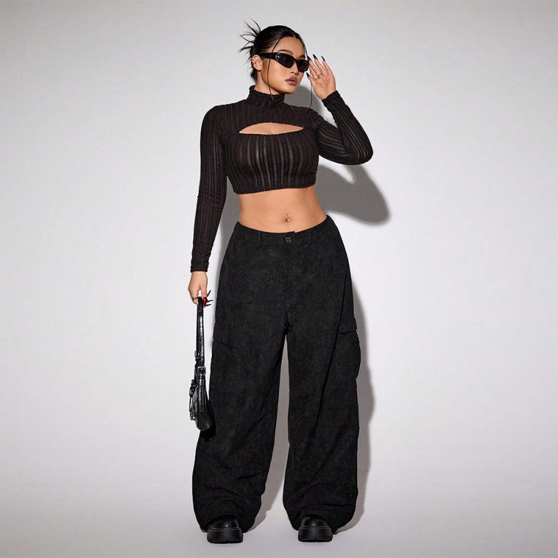 Plus Size Wide Leg Trousers – Autumn Winter Casual Workwear Pants - Image 4