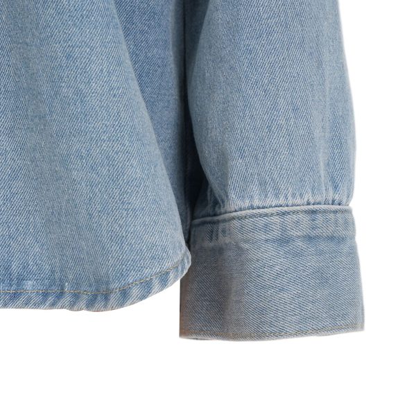 Autumn Super Heavy Industry Asymmetric Denim Shacket - Image 4