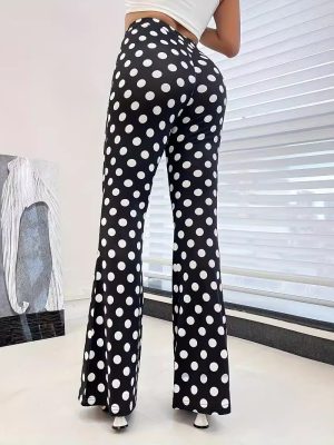 Women’s Sexy Tight Print Bell Bottom Casual Pants