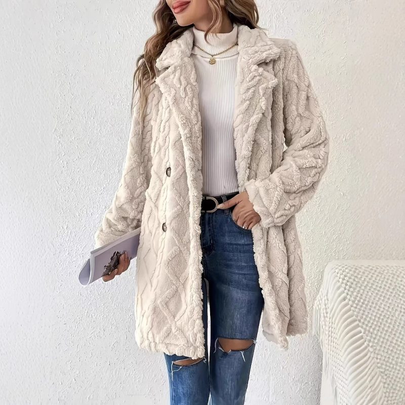 Double Sided Plush Collared Button Casual Cardigan for Winter