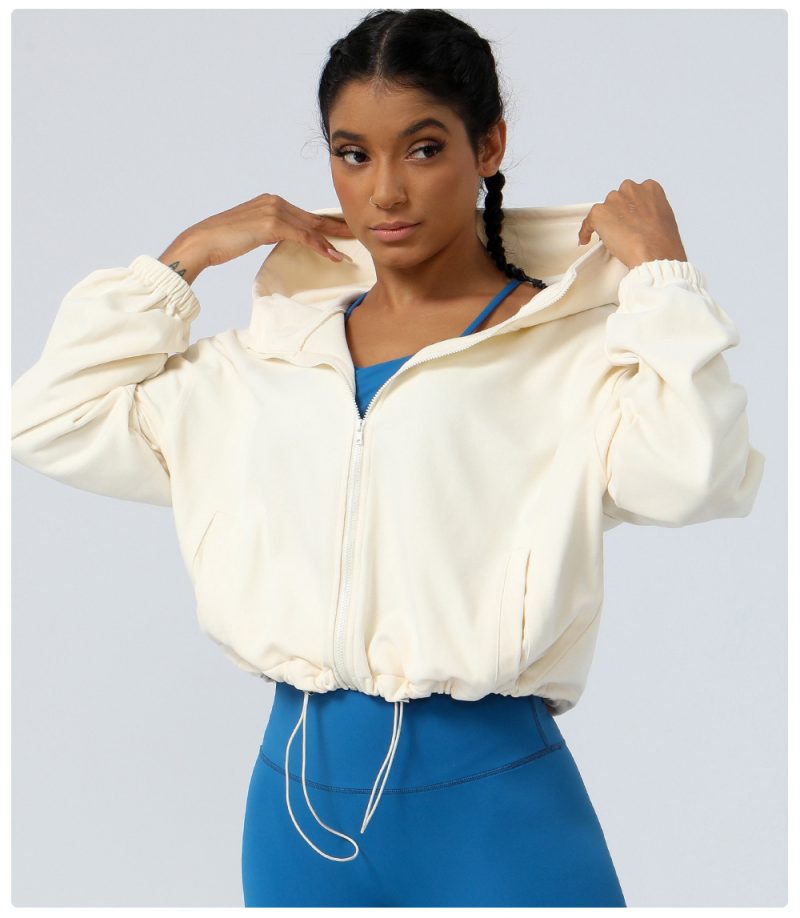 Loose Casual Sports Sweater Zipper Workout Top for Women - Image 4