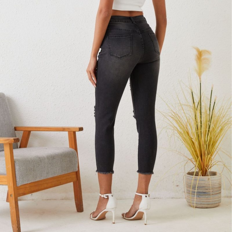 Women’s Skinny Ripped Denim Pants – Slim Fit & Hip Lifting - Image 4