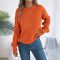 V-Shaped Hollow Cutout Lantern Sleeve Pullover Sweater for Women