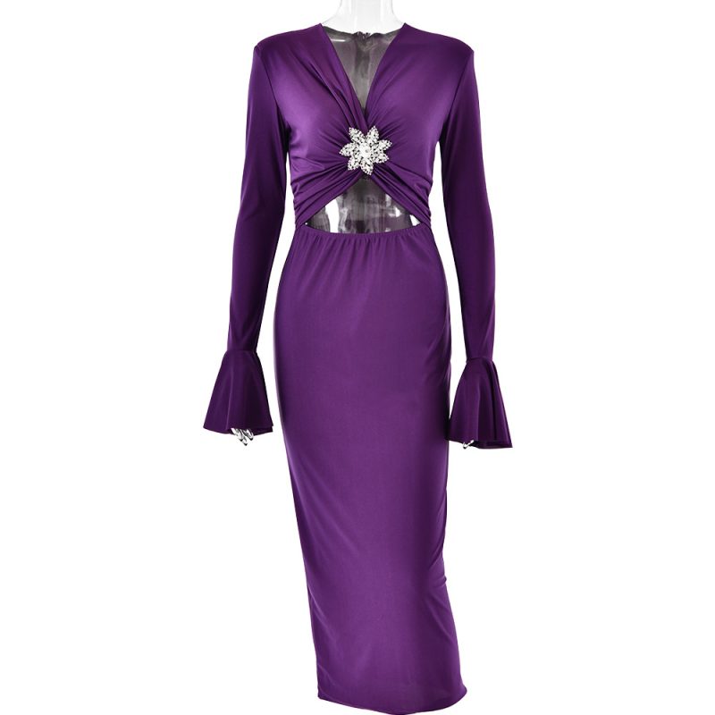 V-Neck Bell Sleeve Fishtail Dress - Sexy & Elegant Spring Summer Dress - Image 3