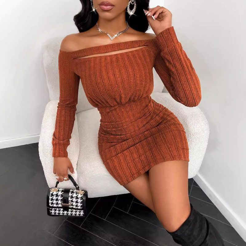 Sexy Hollow-Out Cutout Long Sleeve Dress - Autumn Winter - Image 4