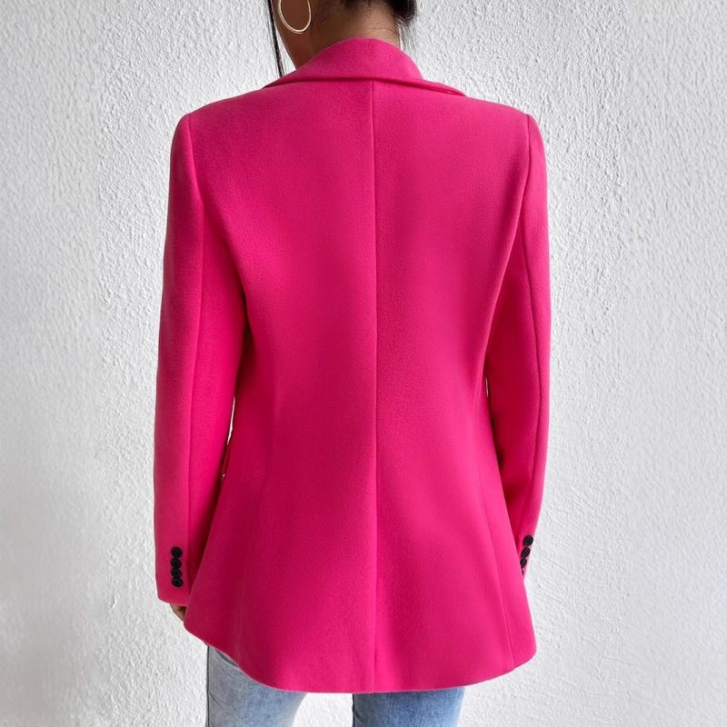 Woolen Slim Coat for Women - Elegant Outerwear - Image 3