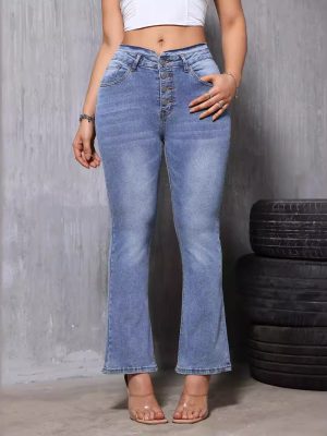 High Waist Bootcut Jeans for Women – Summer Slim Fit