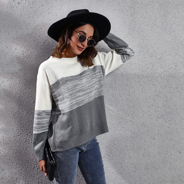 Gradient Off-Shoulder Knitted Sweater – Loose Women’s Top - Image 2