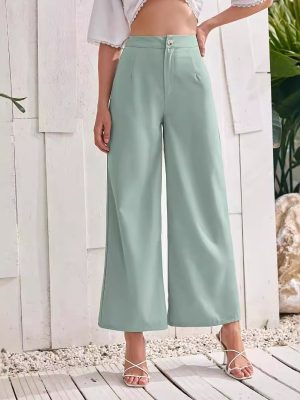 High Waist Wide Leg Pants – Casual Autumn Straight Leg Trousers