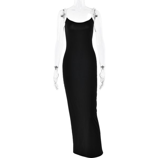 Autumn Sexy Sheath Slim Fit Maxi Dress Sleeveless Suspenders - Image 5