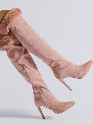 High Heel Pointed Toe Lace-Up Knee-High Boots for Women