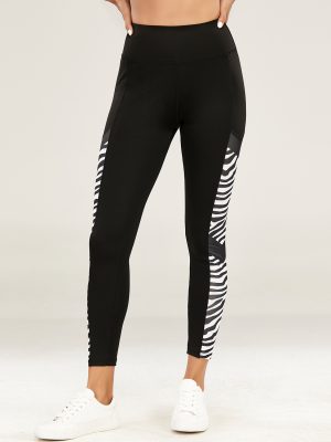 High Waist Tight Sports Pants – Black & White Yoga Stretch Fit