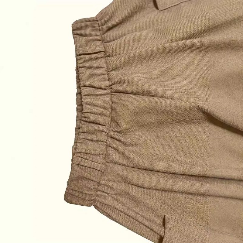 Autumn Winter Cropped Wide Leg Corduroy Pants with Pockets & Belt - Image 4