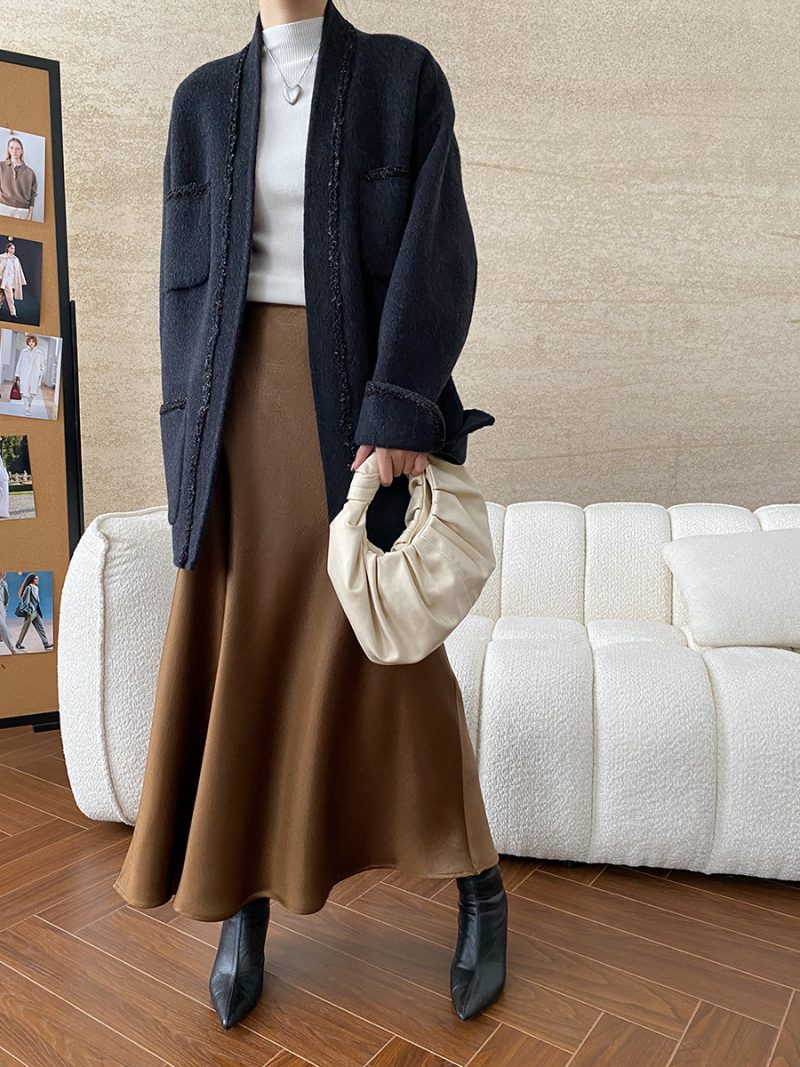 Elegant National Jacquard Fishtail A-Line Skirt for Office Wear - Image 5