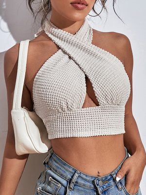 Sexy Knitted Halter Top Camisole for Women – Trendy Outerwear