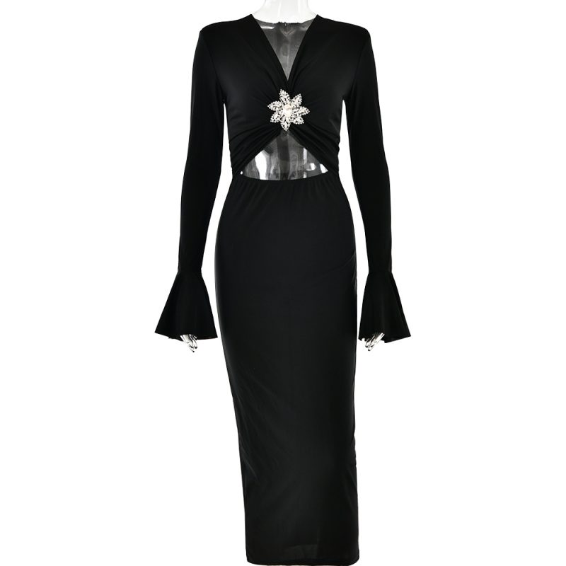 V-Neck Bell Sleeve Fishtail Dress - Sexy & Elegant Spring Summer Dress - Image 4