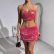 Sexy Glow Metal Halter Vest and Skirt Set - Spaghetti Strap Outfit