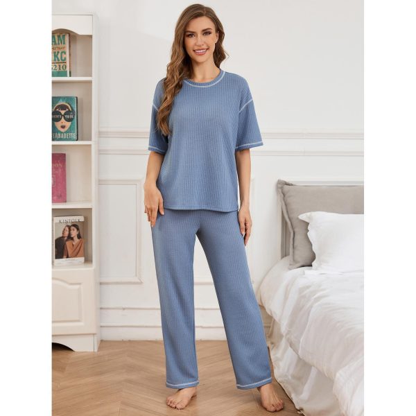 Women’s Spring & Autumn Sports Pajama Set – Short Sleeve & Trousers - Image 2