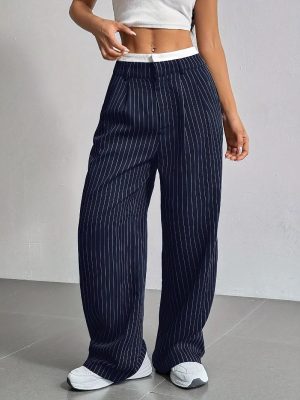 Autumn Winter Casual High Waist Straight Leg Work Pants – Loose Drooping