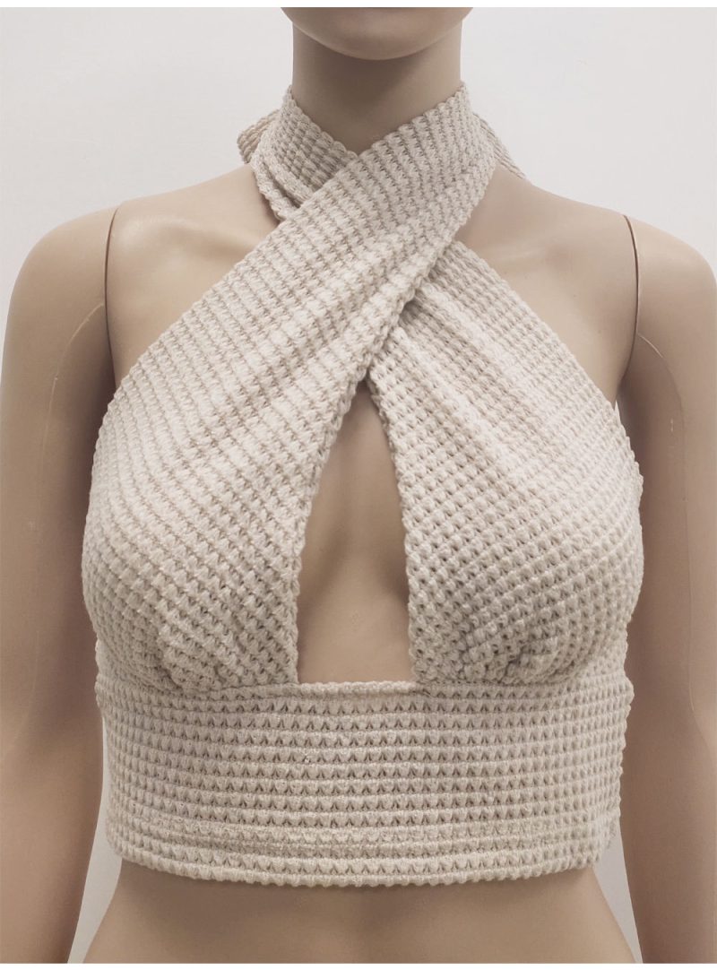 Sexy Knitted Halter Top Camisole for Women - Trendy Outerwear - Image 3