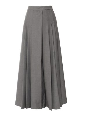 Autumn Pleated Heavy Industry Wide Leg Loose Faux Culottes Casual Pants