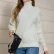Women's Half Turtleneck Long Sleeve Vertical Stripe Sweater