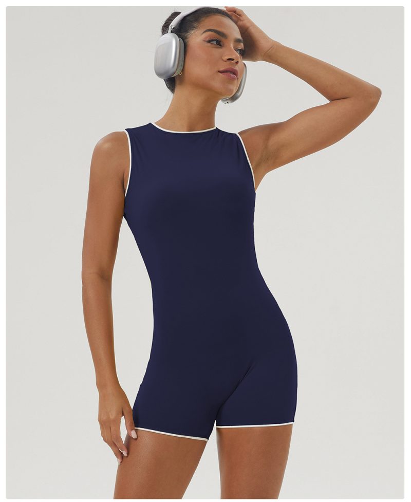 Color Matching Backless Sports One-Piece Yoga Leotard for Women - Image 2