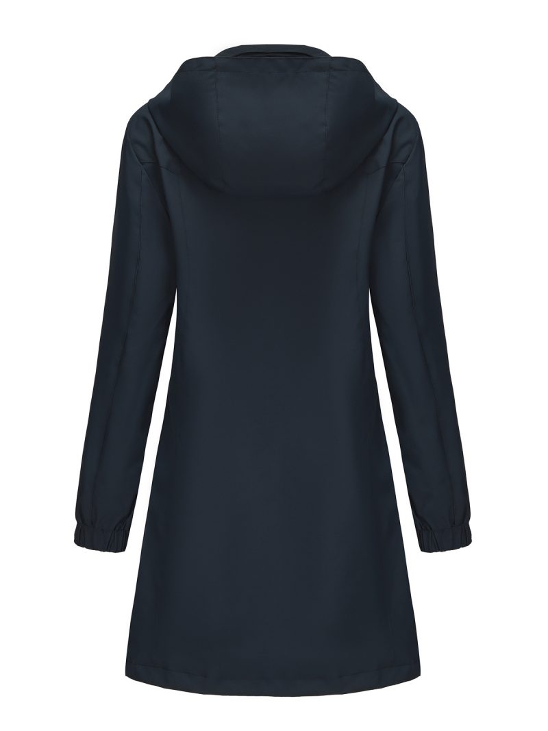 Women's Waterproof Windbreaker with Detachable Hood, Long Sleeve - Image 3