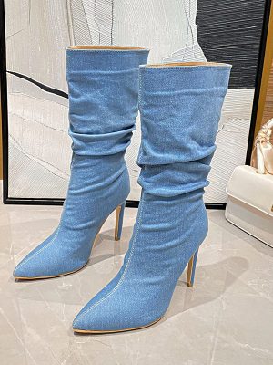 Stiletto Heel Pointed Toe Mid Calf Boots for Women