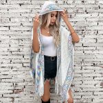 Autumn Winter Ethnic Knitted Hooded Tassel Cape Sweater Shawl for Women