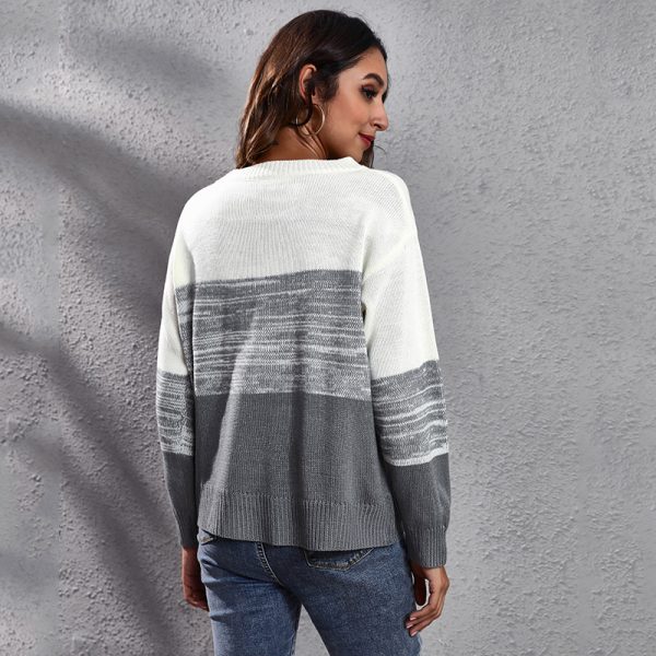 Gradient Off-Shoulder Knitted Sweater – Loose Women’s Top - Image 4