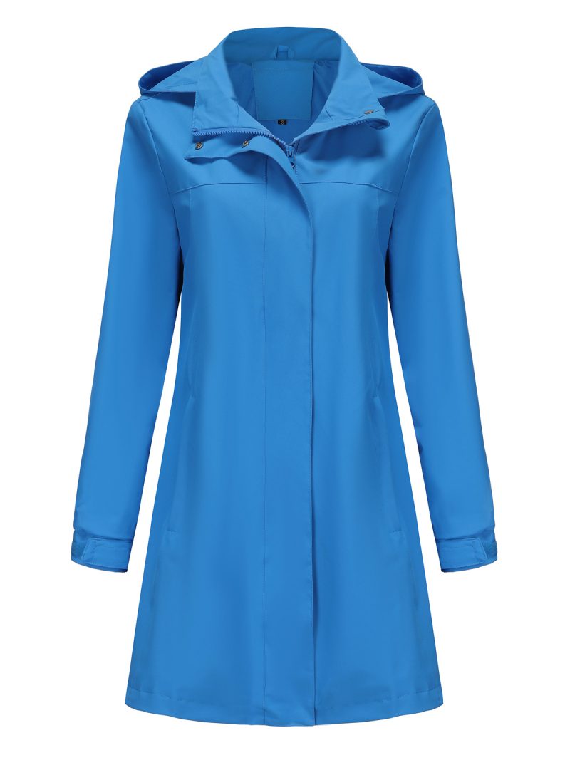 Women's Waterproof Windbreaker with Detachable Hood, Long Sleeve - Image 4