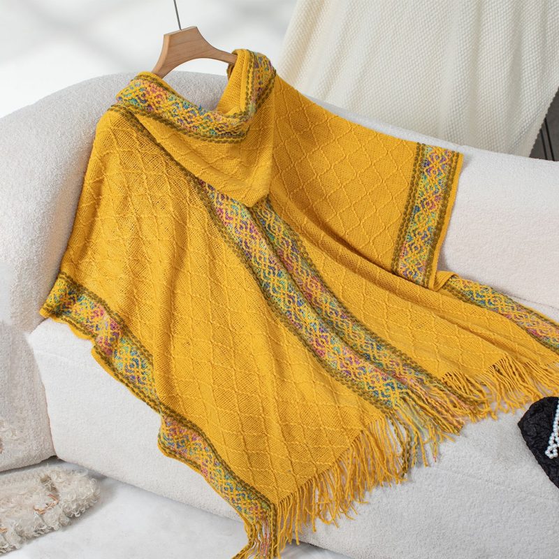 Autumn Winter Ethnic Knitted Hooded Tassel Cape Sweater Shawl for Women - Image 5