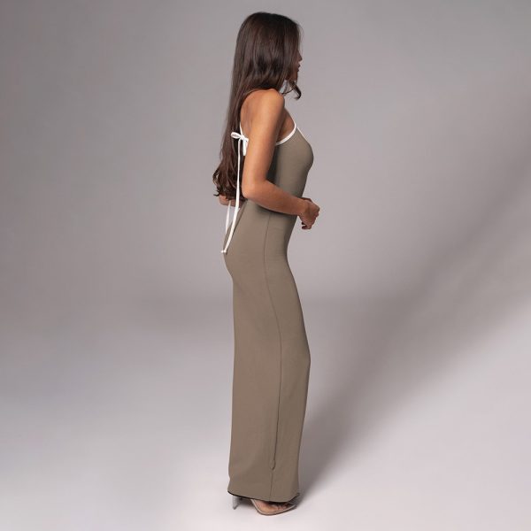 Autumn Sexy Sheath Slim Fit Maxi Dress Sleeveless Suspenders - Image 2