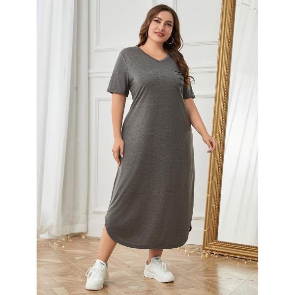 Plus Size Summer Loose Short Sleeve Nightdress for Women