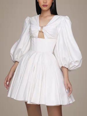 Light Luxury Puffy A-Line Princess Dress with Bubble Sleeves