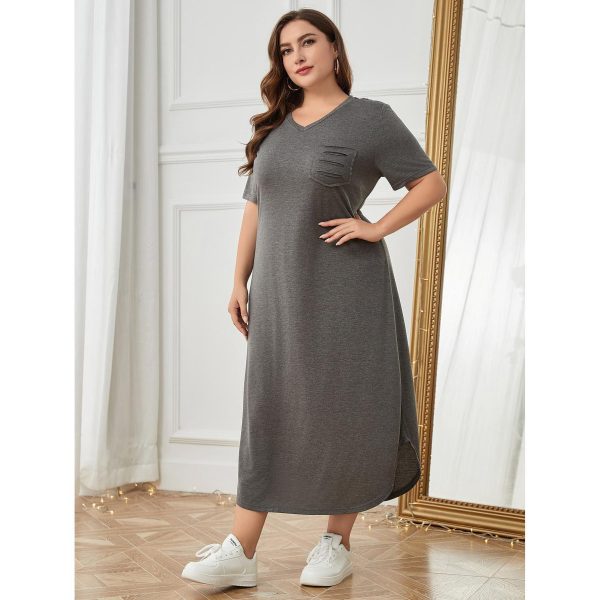 Plus Size Summer Loose Short Sleeve Nightdress for Women - Image 2