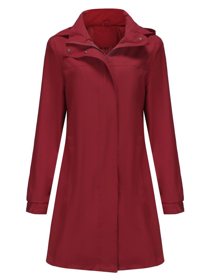 Women's Waterproof Windbreaker with Detachable Hood, Long Sleeve - Image 5