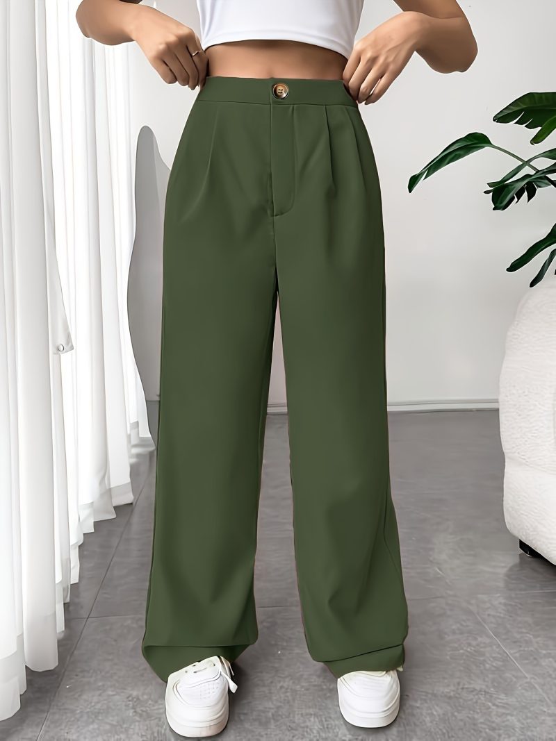 Autumn Winter High Waist Loose Straight Tailored Trousers – Women’s Casual Mop Pants - Image 5