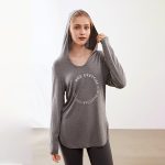 Printed Logo Hooded Fitness Top for Women - Breathable & Loose Fit - Image 3