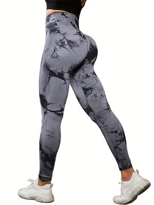 Plus Size High Waist Tie Dye Yoga Pants with Hip Lift