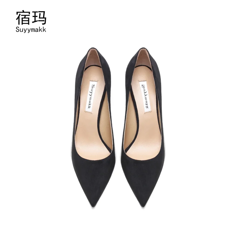 Shoes Woman 2024 trend Suede black Women High Heels Shoes Fashion Classics Pumps
