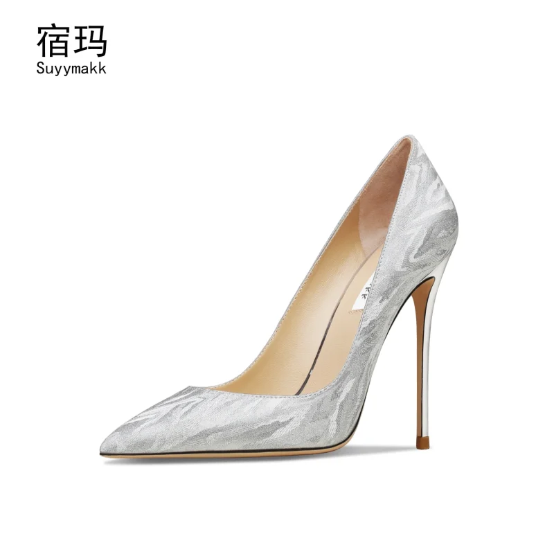 Heels for women shoes woman 2024 trend Luxury High Heels Glitter Shallow Pumps - Image 6